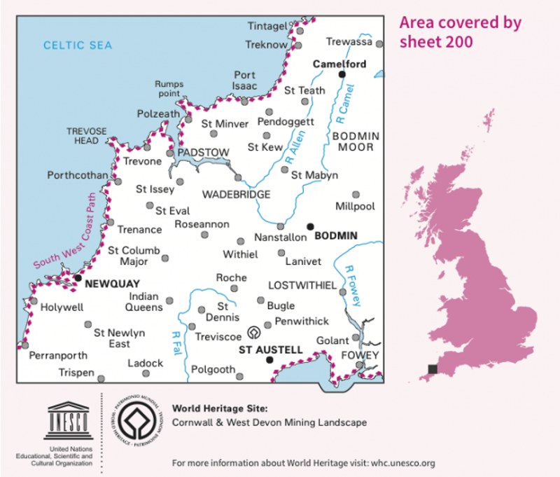 OS Landranger Map 200 - Newquay Bodmin Camelford and St Austell-1